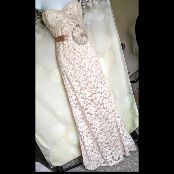 Vintage rose gold lace dress - Picture 9 of 9
